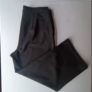 Eileen Fisher Jersey Knit Dark Green Pull-On Straight-Leg Pants – Size L